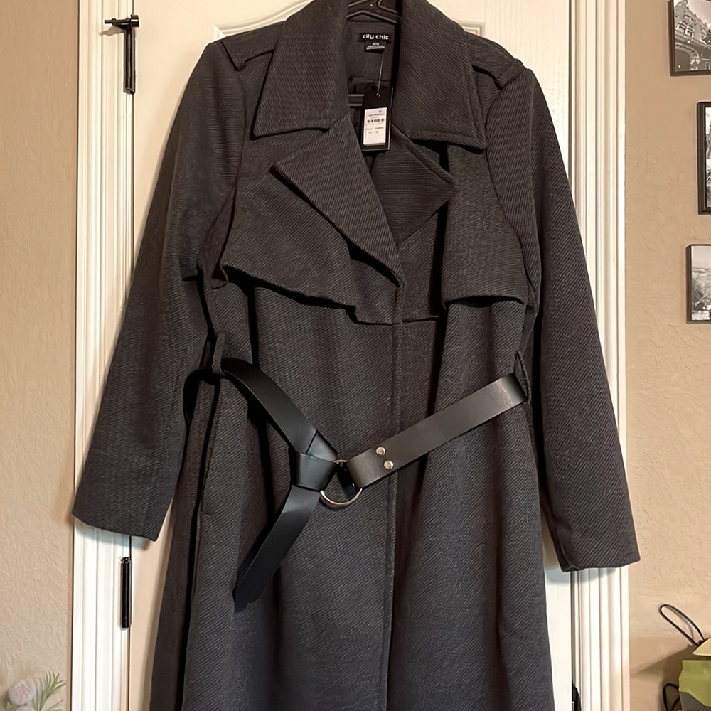 City Chic belted trench coat M/18 NWT - Picture 4 of 4